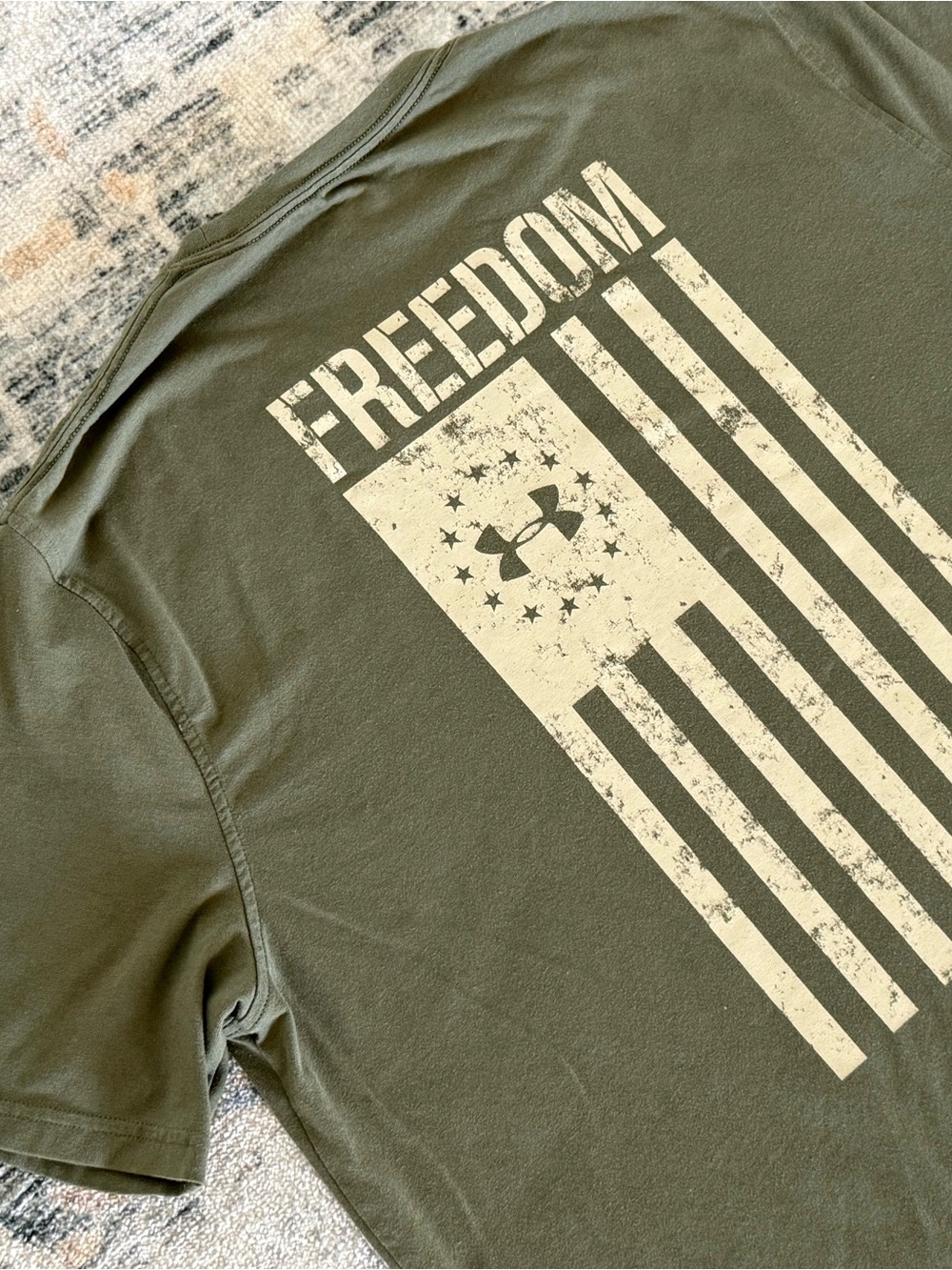 Under Armour Olive Green 'Freedom' Graphic Short Sleeve Tee